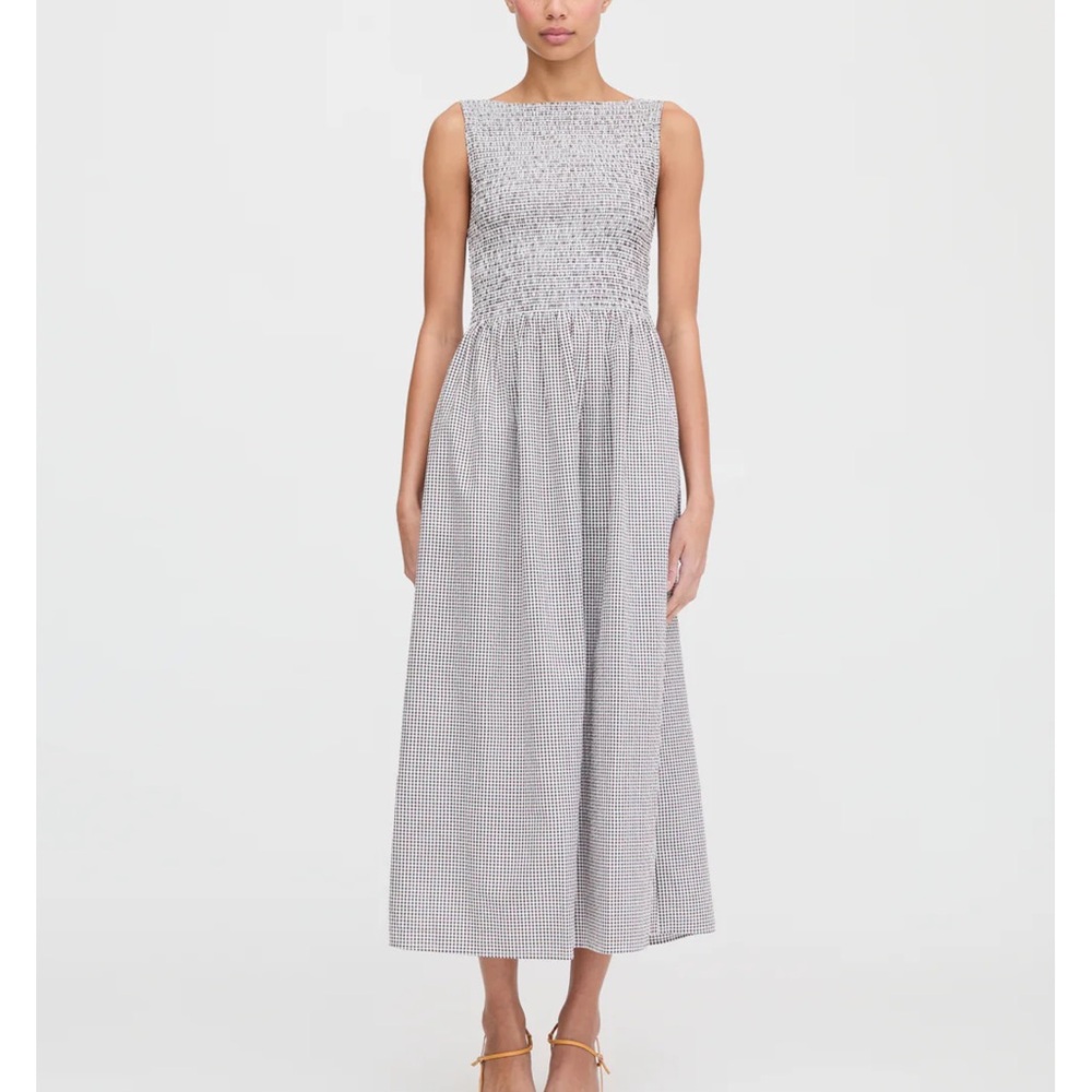 Hill House Cosimo Nap chocolate gingham maxi dress - Picture 8 of 10